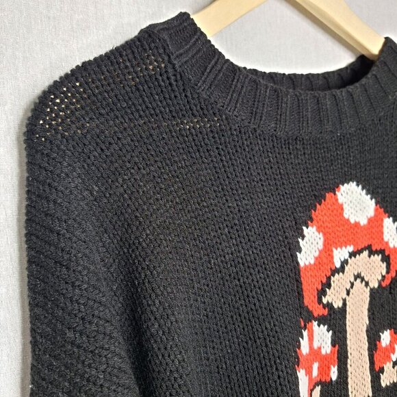 💙 Rue21 Oversized Soft Knit Mushroom Sweater Size XL/2X Cozy Warm Streetwear Cu - Picture 3 of 8
